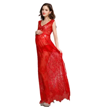 Photo shooting Maternity Photography Props Pregnant Women Red Lace Dress Pregnancy Photo Shoot Sleeveless V-Neck Maternity Dress 
Photo shooting Maternity Photography Props Pregnant Women Red Lace Dress Pregnancy Photo Shoot Sleeveless V-Neck Maternity Dress