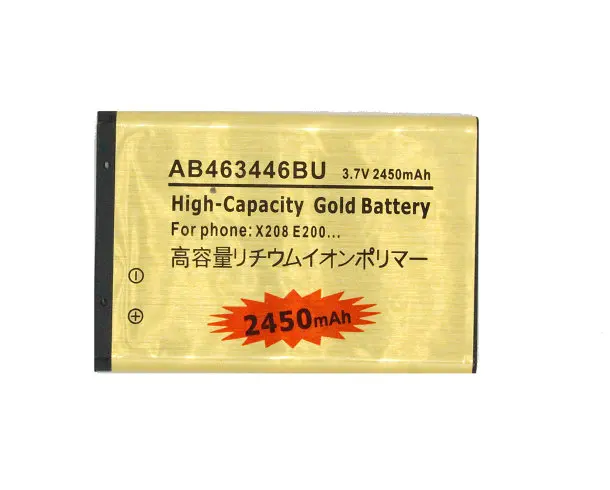 1x 2450mAh AB463446BU Gold Replacement Li-ion Battery For Samsung SGH GH E251 E258 E350 E428 E500 X208 E900 E908 C512 X630 X680
1x 2450mAh AB463446BU Gold Replacement Li-ion Battery For Samsung SGH GH E251 E258 E350 E428 E500 X208 E900 E908 C512 X630 X680