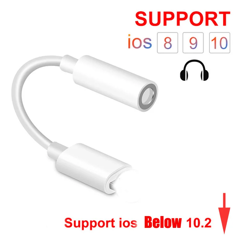 IOS 10.2 Below For Lightning to 3.5mm Headphone Jack Audio Cable Converter Adapter Aux Music For iPhone 5 6 7 Earphone Splitter
IOS 10.2 Below For Lightning to 3.5mm Headphone Jack Audio Cable Converter Adapter Aux Music For iPhone 5 6 7 Earphone Splitter