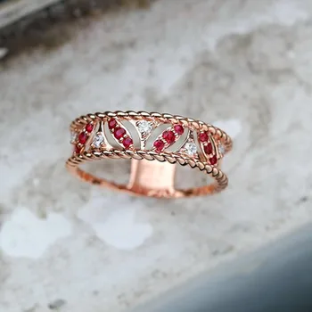 Boho Female Small Red White Crystal Ring Unique Style Rose Gold Color Wedding Ring Fashion Engagement Rings For Women
Boho Female Small Red White Crystal Ring Unique Style Rose Gold Color Wedding Ring Fashion Engagement Rings For Women