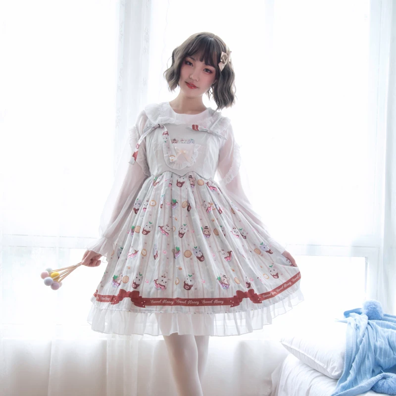Pastoral Style sweet lolita dress lace bowknot cute printing victorian dress+o-neck inside lolita top gothic lolita set loli cos
Pastoral Style sweet lolita dress lace bowknot cute printing victorian dress+o-neck inside lolita top gothic lolita set loli cos