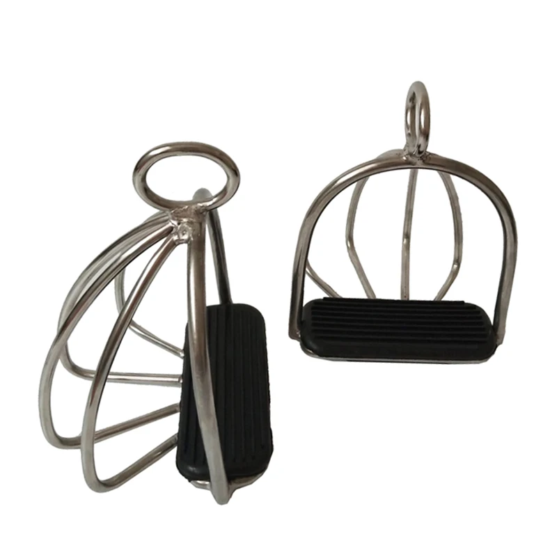 Stainless steel safety pedal plus fence saddle fittings stirrup horse equipment | Спорт и развлечения