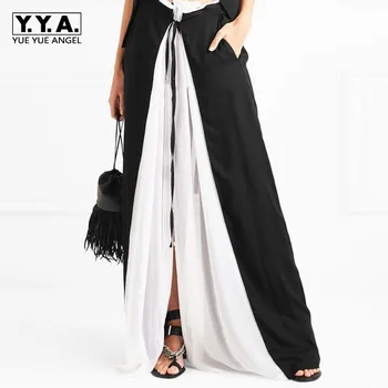 New Euro Women Chiffon Black White Layered Maxi Skirt High Elasitc Waist Bohemian Beach Long Skirts Split Loose Lady Skirt
New Euro Women Chiffon Black White Layered Maxi Skirt High Elasitc Waist Bohemian Beach Long Skirts Split Loose Lady Skirt