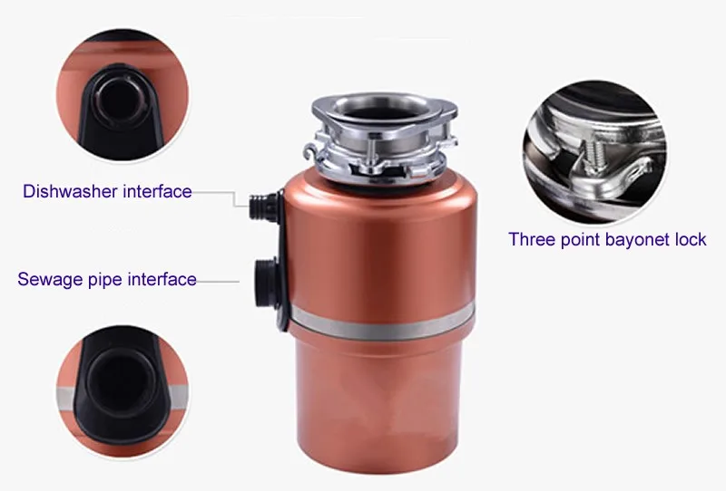AC motor 450W kitchen food garbage disposal crusher food waste disposers Stainless steel Grinder material kitchen appliances AC motor 450W kitchen food garbage disposal crusher food waste disposers Stainless steel Grinder material kitchen appliances