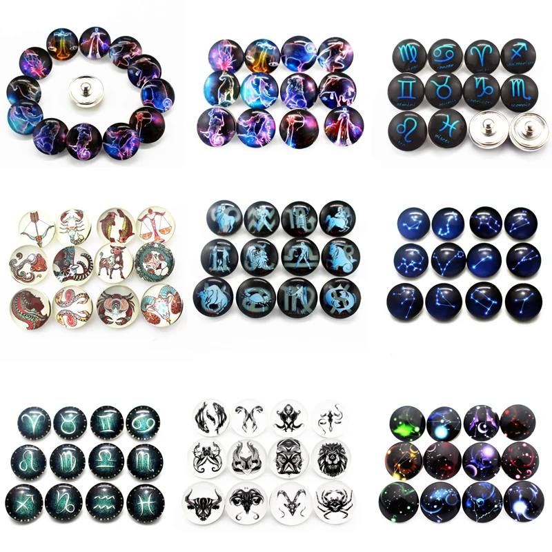 High Quality 12pcs/lot 12 Constellation Glass Snap Buttons Charms Fit Ginger Snap Bracele & Bangles Snap Jewelry
High Quality 12pcs/lot 12 Constellation Glass Snap Buttons Charms Fit Ginger Snap Bracele & Bangles Snap Jewelry