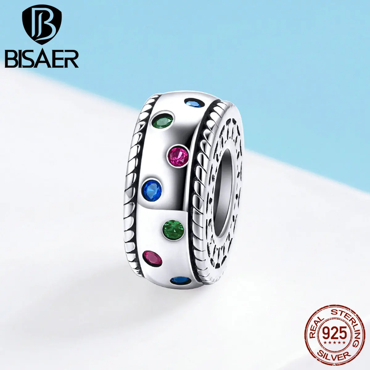 BISAER Authentic 925 Sterling Silver Colorful Zircon Spacer Beads Charms fit for Original 925 Silver Jewelry ECC1005
BISAER Authentic 925 Sterling Silver Colorful Zircon Spacer Beads Charms fit for Original 925 Silver Jewelry ECC1005