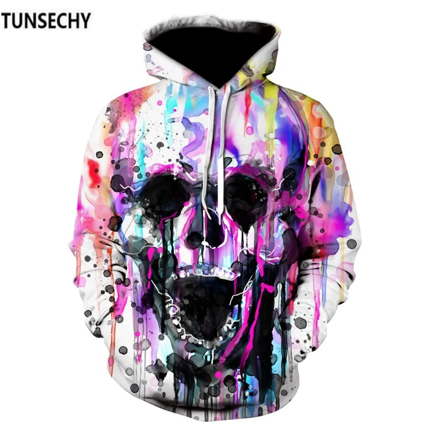 TUNSECHY 2018 Hoodies Men Hoody Sweatshirts Melted Skull 3D Print Fashion Casual Hoodies & Sweatshirts Wholesale and retail
TUNSECHY 2018 Hoodies Men Hoody Sweatshirts Melted Skull 3D Print Fashion Casual Hoodies & Sweatshirts Wholesale and retail