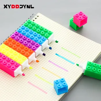 1 Pcs Creative Building Blocks Highlighter Pen Marking Canetas Learn Office Stationery Learning Kawai Graffiti Fluorescent Pens
1 Pcs Creative Building Blocks Highlighter Pen Marking Canetas Learn Office Stationery Learning Kawai Graffiti Fluorescent Pens