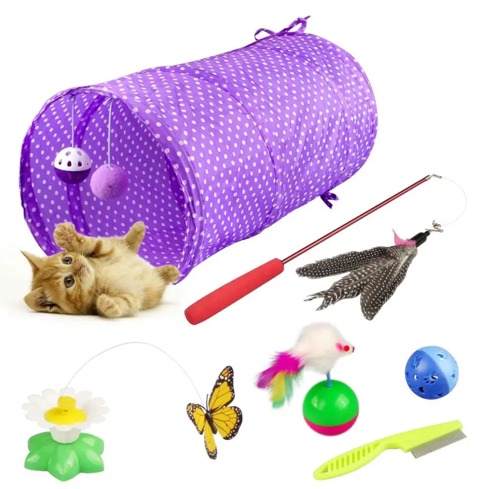 Kitten Toys Variety Pack Cat Toys Set Including Cat Tunnel, Funny Cat Stick, Electric butterfly & Lot More for Cats 6 Pieces
Kitten Toys Variety Pack Cat Toys Set Including Cat Tunnel, Funny Cat Stick, Electric butterfly & Lot More for Cats 6 Pieces