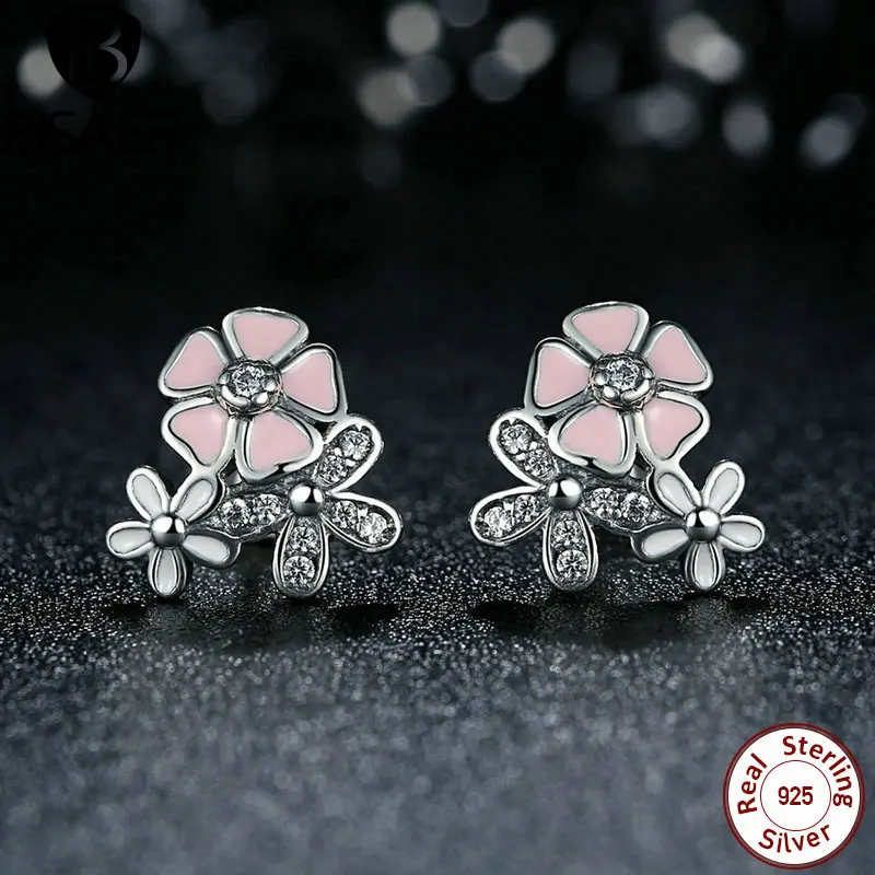 925 Sterling Silver Mixed & Clear CZ Pink Flower Poetic Daisy Cherry Blossom Stud-Earrings Jewelry HJS461
925 Sterling Silver Mixed & Clear CZ Pink Flower Poetic Daisy Cherry Blossom Stud-Earrings Jewelry HJS461