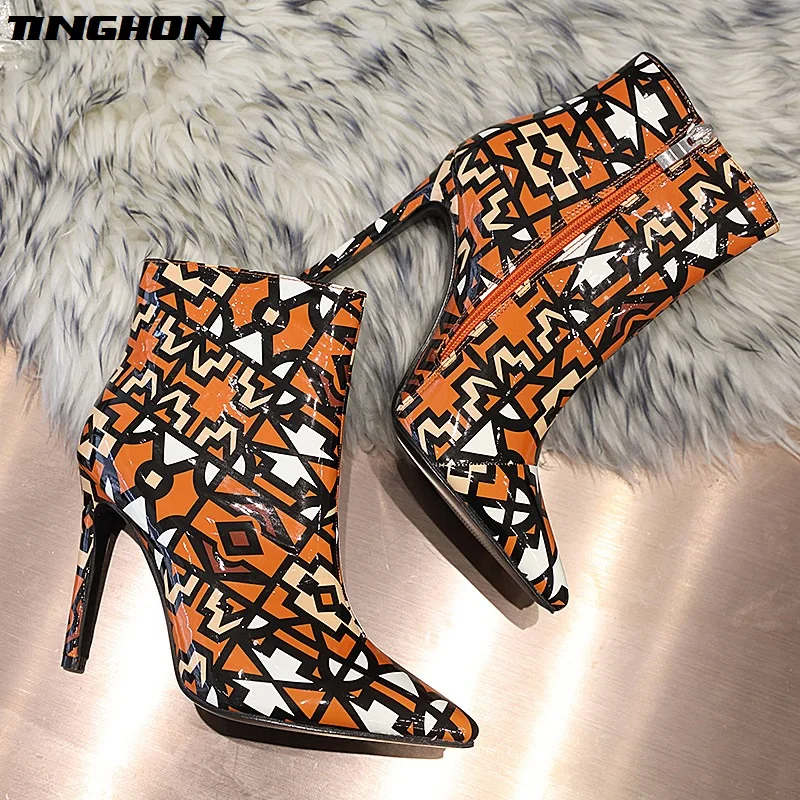 TINGHON New Winter Women Ankle Boots Patchwork geometry High Heels Shoes Woman Pointed Toe Sexy fashion boots 35-42
TINGHON New Winter Women Ankle Boots Patchwork geometry High Heels Shoes Woman Pointed Toe Sexy fashion boots 35-42