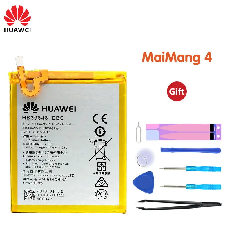 Original Huawei Phone Battery HB396481EBC For Huawei MaiMang 4/ASCEND G7 PLUS/ HONOR 5X/ G8/ G8X RIO L03 -UL00/TL00/AL00 3000mAh
Original Huawei Phone Battery HB396481EBC For Huawei MaiMang 4/ASCEND G7 PLUS/ HONOR 5X/ G8/ G8X RIO L03 -UL00/TL00/AL00 3000mAh