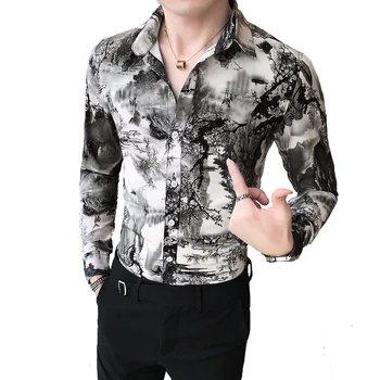2019 spring and autumn New Fashion and Fine Printed Slim Men's Leisure Long Sleeve Shirts Male Casual Shirts
2019 spring and autumn New Fashion and Fine Printed Slim Men's Leisure Long Sleeve Shirts Male Casual Shirts