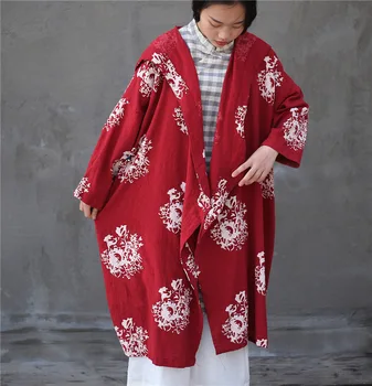 Women Hooded Dress Coat 2018 Spring Original Print Floral Single Button Outwear Loose Vintage Cotton Linen Robe Women Long Coat
Women Hooded Dress Coat 2018 Spring Original Print Floral Single Button Outwear Loose Vintage Cotton Linen Robe Women Long Coat