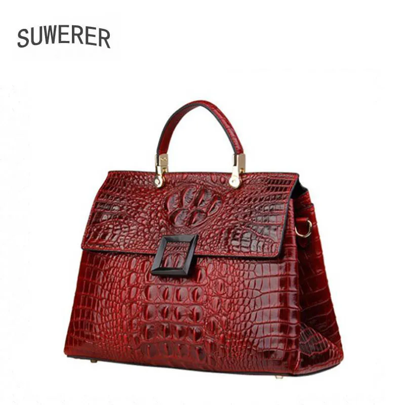 SUWERER 2019 new women's leather shoulder messenger bag high leather luxury crocodile pattern handbag designer bag
SUWERER 2019 new women's leather shoulder messenger bag high leather luxury crocodile pattern handbag designer bag