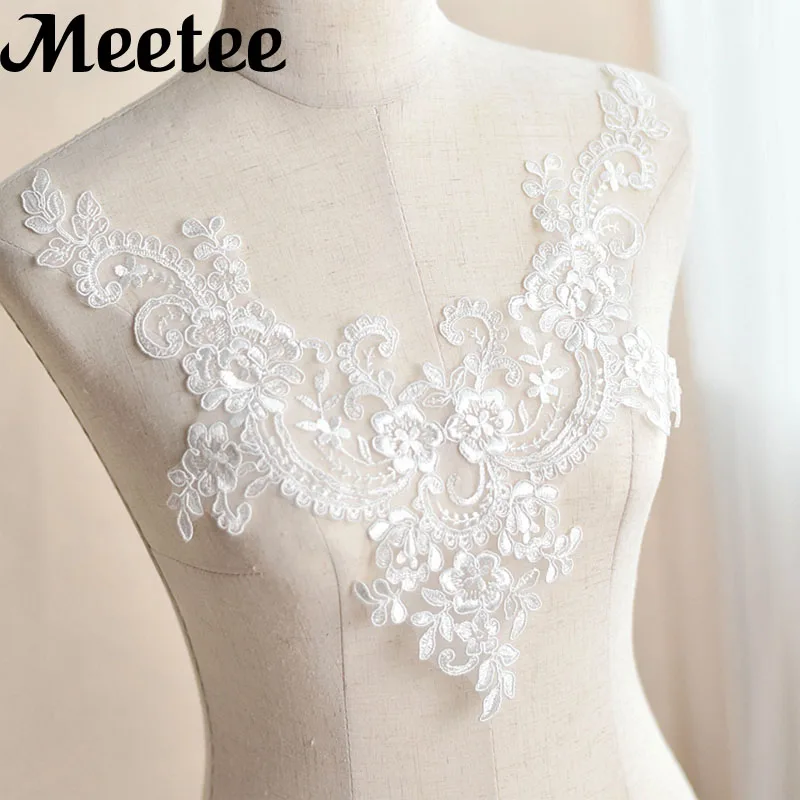 2X V-neck Lace Trim DIY Embroidered Applique Lace For Wedding Dress Neckline Collar Sewing Craft Wedding Party Decoration KY2050
2X V-neck Lace Trim DIY Embroidered Applique Lace For Wedding Dress Neckline Collar Sewing Craft Wedding Party Decoration KY2050