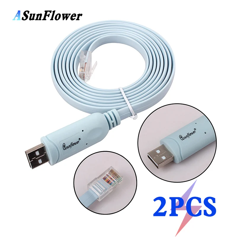 2 PCS Brand NEW FTDI USB To RJ45 Extension Cisco Console Cable FT232R chip + RS232 Level Shifter 1.8M For H3C HP huawei router
2 PCS Brand NEW FTDI USB To RJ45 Extension Cisco Console Cable FT232R chip + RS232 Level Shifter 1.8M For H3C HP huawei router