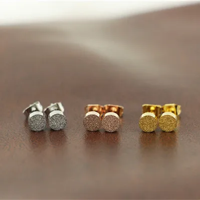 Fashion Rose gold color earrings for women, cute mini frosted stud earing stainless steel fine jewelry boucle d'oreille femme
Fashion Rose gold color earrings for women, cute mini frosted stud earing stainless steel fine jewelry boucle d'oreille femme