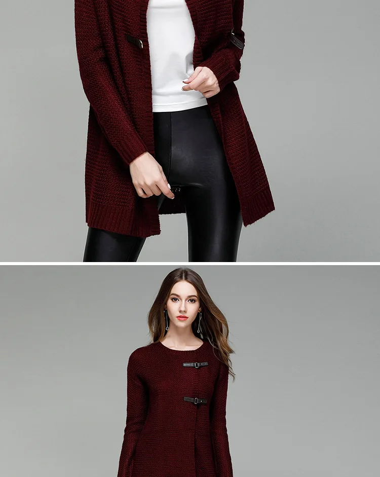 2018 Europe and the United States new large size European and American women's knitted cardigan sweater women's coat sweater (7)