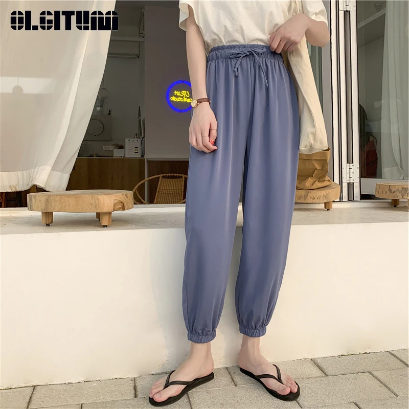 New OLGITUM 2019 Casual Harem Pants Female Spring Summer Chiffon Loose Soft Elastic Waist Beam Foot Harem Pants 5 Colors M L
New OLGITUM 2019 Casual Harem Pants Female Spring Summer Chiffon Loose Soft Elastic Waist Beam Foot Harem Pants 5 Colors M L