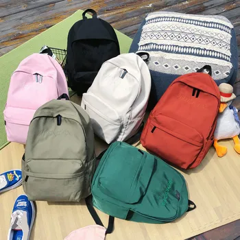 Backpack Women Large Capacity Fashion Simple School Backpack Girl Solid Color Waterproof Nylon Casual Backpack School Bag K718
Backpack Women Large Capacity Fashion Simple School Backpack Girl Solid Color Waterproof Nylon Casual Backpack School Bag K718