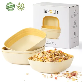 Lekoch 4PCS Bamboo Dinnerware Set Bamboo Fiber Materials Square Fruit Snack Candy Salad Plate Bowl Dish Basket Food Container
Lekoch 4PCS Bamboo Dinnerware Set Bamboo Fiber Materials Square Fruit Snack Candy Salad Plate Bowl Dish Basket Food Container