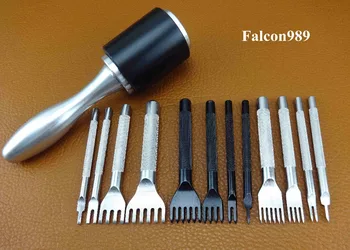 13pc Leather Craft Stitching Sewing Hammer Pro Line Lacing Chisel Hole Punch Tool Set - Edger Creaser Groover Skiver Beveler Awl
13pc Leather Craft Stitching Sewing Hammer Pro Line Lacing Chisel Hole Punch Tool Set - Edger Creaser Groover Skiver Beveler Awl