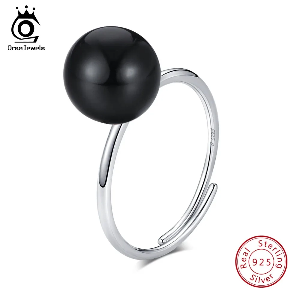 ORSA JEWELS Real 925 Sterling Silver Adjustable Rings For Women Black Simulated-pearl Ring Ladies Fashion Finger Jewelry SR75-B
ORSA JEWELS Real 925 Sterling Silver Adjustable Rings For Women Black Simulated-pearl Ring Ladies Fashion Finger Jewelry SR75-B