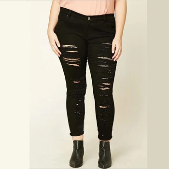 New 2018 Spring Women Hole Ripped Distressed Destroyed Skinny Stretch Jeans Black Plus Size
New 2018 Spring Women Hole Ripped Distressed Destroyed Skinny Stretch Jeans Black Plus Size