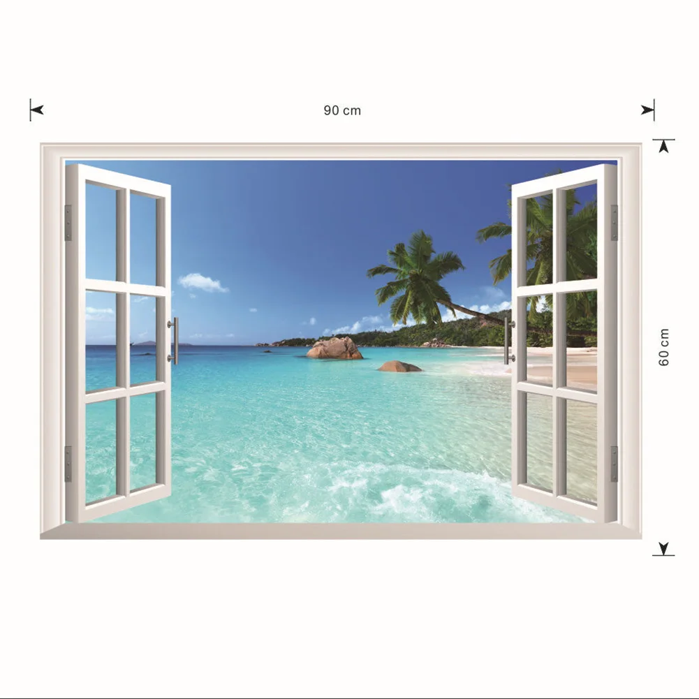 60 * 90cm Elegant 3D Window Seaview Hawaii Dimensional Sticker Living Room Art Decor Wall Sticker
60 * 90cm Elegant 3D Window Seaview Hawaii Dimensional Sticker Living Room Art Decor Wall Sticker