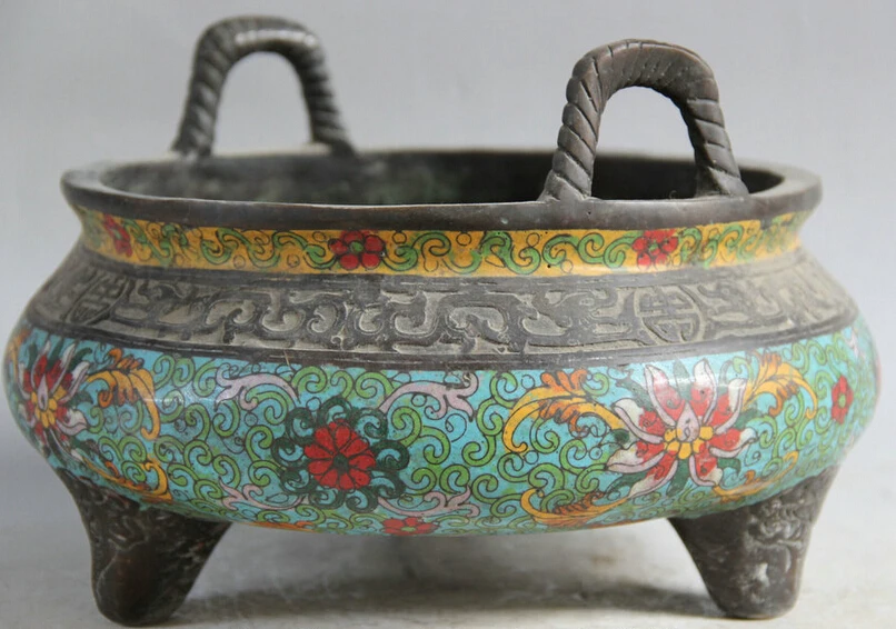 Elegant old S2024 10" Marked Chinese Cloisonne Bronze handle flower blossom Incense Burner Censer statue
Elegant old S2024 10" Marked Chinese Cloisonne Bronze handle flower blossom Incense Burner Censer statue