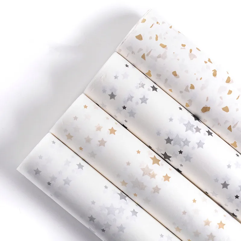 Gold Stars Tissue Paper Flower Wrapping Paper Gift Packaging Craft Paper Roll White Wrapping Paper 
Gold Stars Tissue Paper Flower Wrapping Paper Gift Packaging Craft Paper Roll White Wrapping Paper