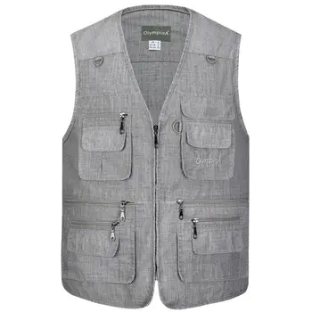 Summer Men Sleeveless Baggy Jacket With Many-Pockets Man Casual Regular Fit Multi Pocket Photographer Vest Waistcoat For Mens
Summer Men Sleeveless Baggy Jacket With Many-Pockets Man Casual Regular Fit Multi Pocket Photographer Vest Waistcoat For Mens