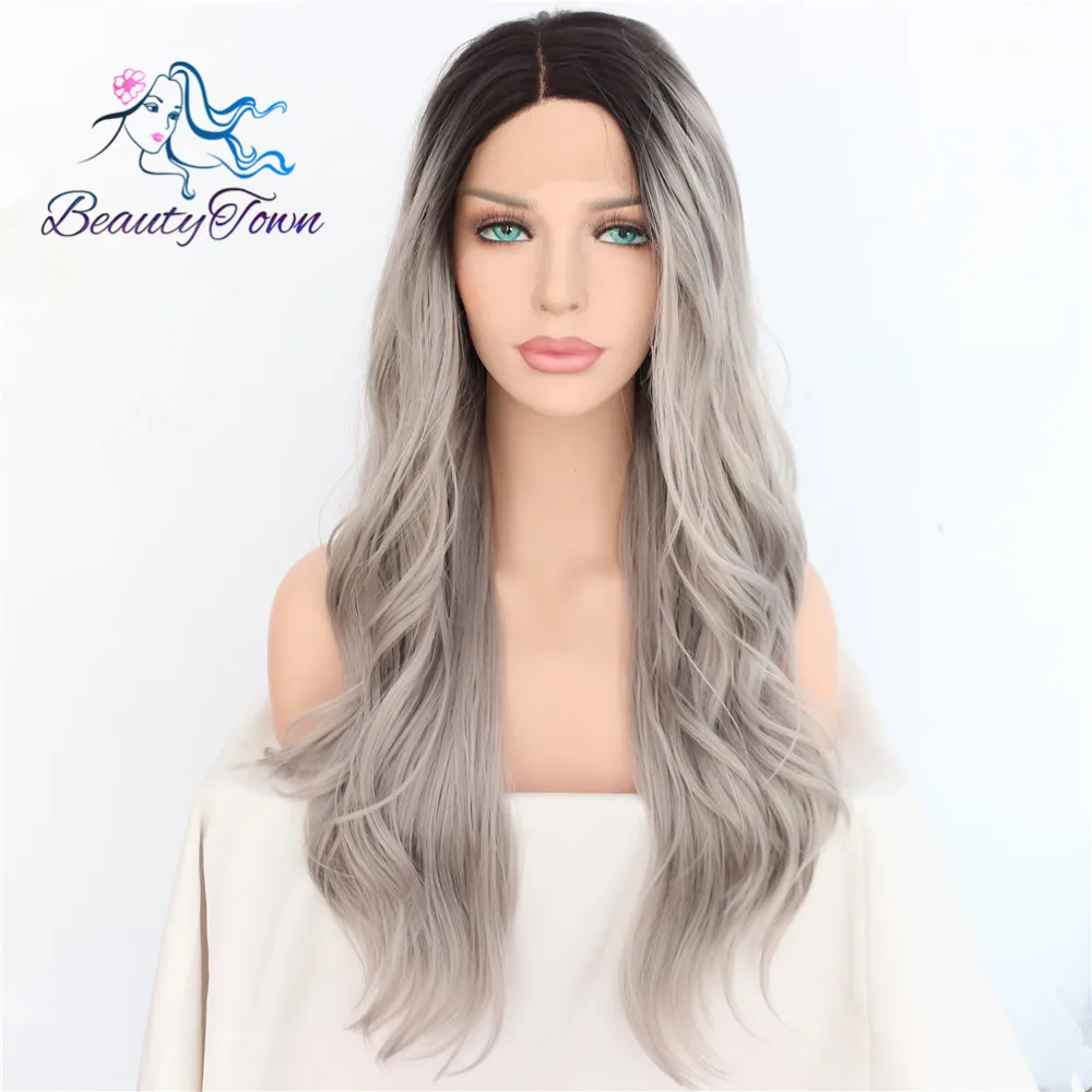 BeautyTown Black Ombre Grey Handmade Heat Resistant High Temperature Hair Blogger Daily Makeup Synthetic Lace Front Party Wigs
BeautyTown Black Ombre Grey Handmade Heat Resistant High Temperature Hair Blogger Daily Makeup Synthetic Lace Front Party Wigs