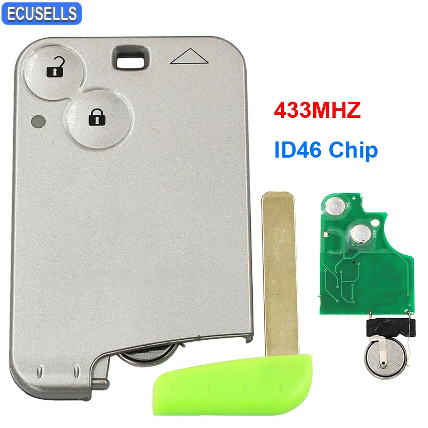 2 Button Keyless Entry Smart Card Remote Smart Car Key 433MHZ ID46 PCF7947 Chip for Renault Laguna Espace Vel-Satis Insert Key
2 Button Keyless Entry Smart Card Remote Smart Car Key 433MHZ ID46 PCF7947 Chip for Renault Laguna Espace Vel-Satis Insert Key