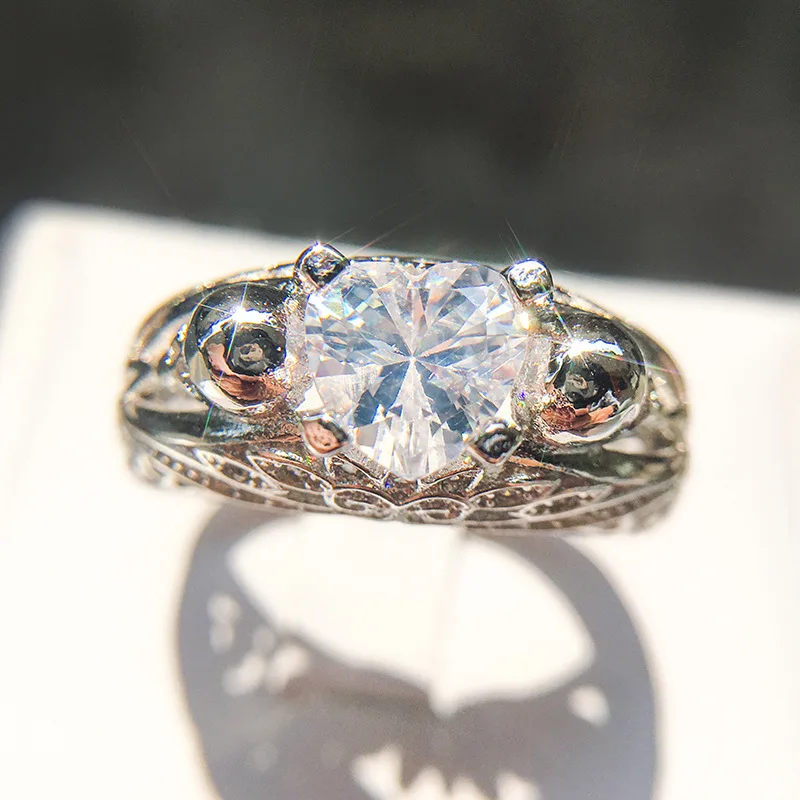 Heart shape 925 Sterling Silver jewelry Ring AAAAA Level CZ wedding band Engagement punk skull Rings for women girls men gifts
Heart shape 925 Sterling Silver jewelry Ring AAAAA Level CZ wedding band Engagement punk skull Rings for women girls men gifts