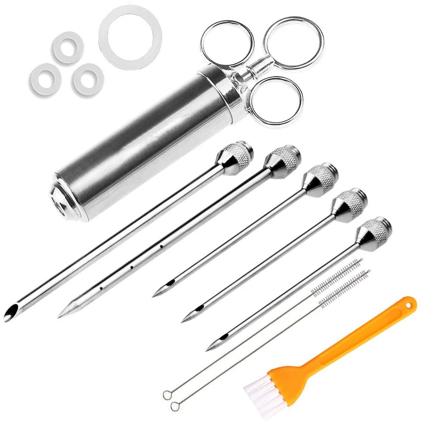 Meat Injector Syringe Poultry Marinade Flavour Stainless Steel Meat Seasoning Injector BBQ Kit With 5 Needles
Meat Injector Syringe Poultry Marinade Flavour Stainless Steel Meat Seasoning Injector BBQ Kit With 5 Needles