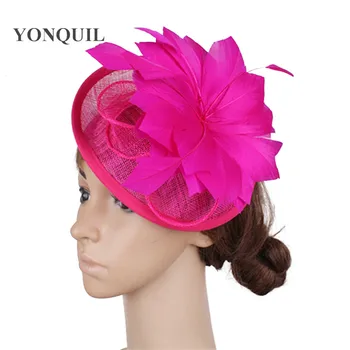 Hot pink bridal hair accessories for women vintage winter sinamay hats party derby fascinator feather flower wedding headpieces
Hot pink bridal hair accessories for women vintage winter sinamay hats party derby fascinator feather flower wedding headpieces
