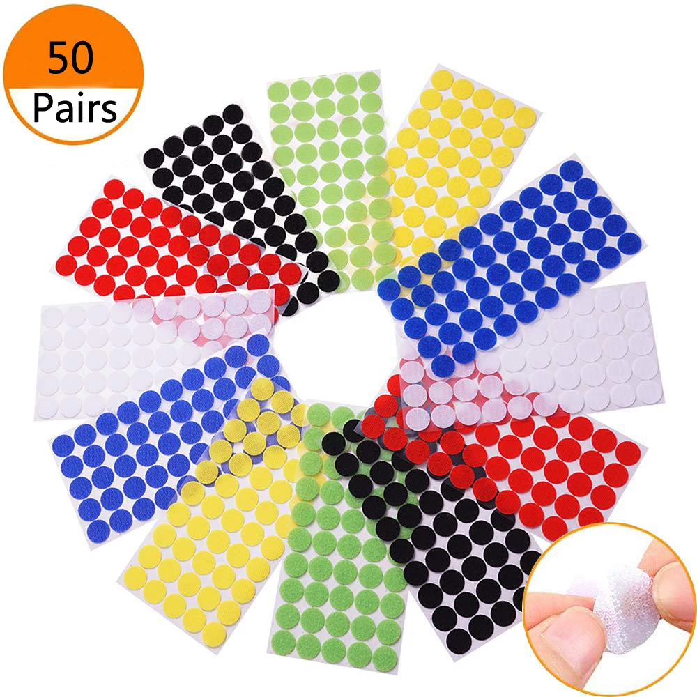 50 Pairs Velcros Dots Nylon sewing Sticky Back Coins Hook Loop Self Adhesive Fastener Tape for DIY Craft Sticks Project Colors
50 Pairs Velcros Dots Nylon sewing Sticky Back Coins Hook Loop Self Adhesive Fastener Tape for DIY Craft Sticks Project Colors