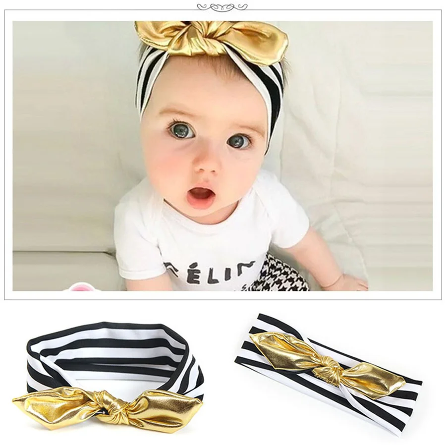 Fashion Children's Bronzed Rabbit Ear Girls Striped Band Knots Elastic Headband Baby Hair Ornaments Kids Hair Accessories WT022 
Fashion Children's Bronzed Rabbit Ear Girls Striped Band Knots Elastic Headband Baby Hair Ornaments Kids Hair Accessories WT022