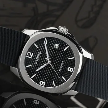 Parnis 38.5MM Black Dial Mechanical Automatic Mens Watch Miyota Sapphire Crystal Calendar Men's Watches otomatik erkek kol saati
Parnis 38.5MM Black Dial Mechanical Automatic Mens Watch Miyota Sapphire Crystal Calendar Men's Watches otomatik erkek kol saati