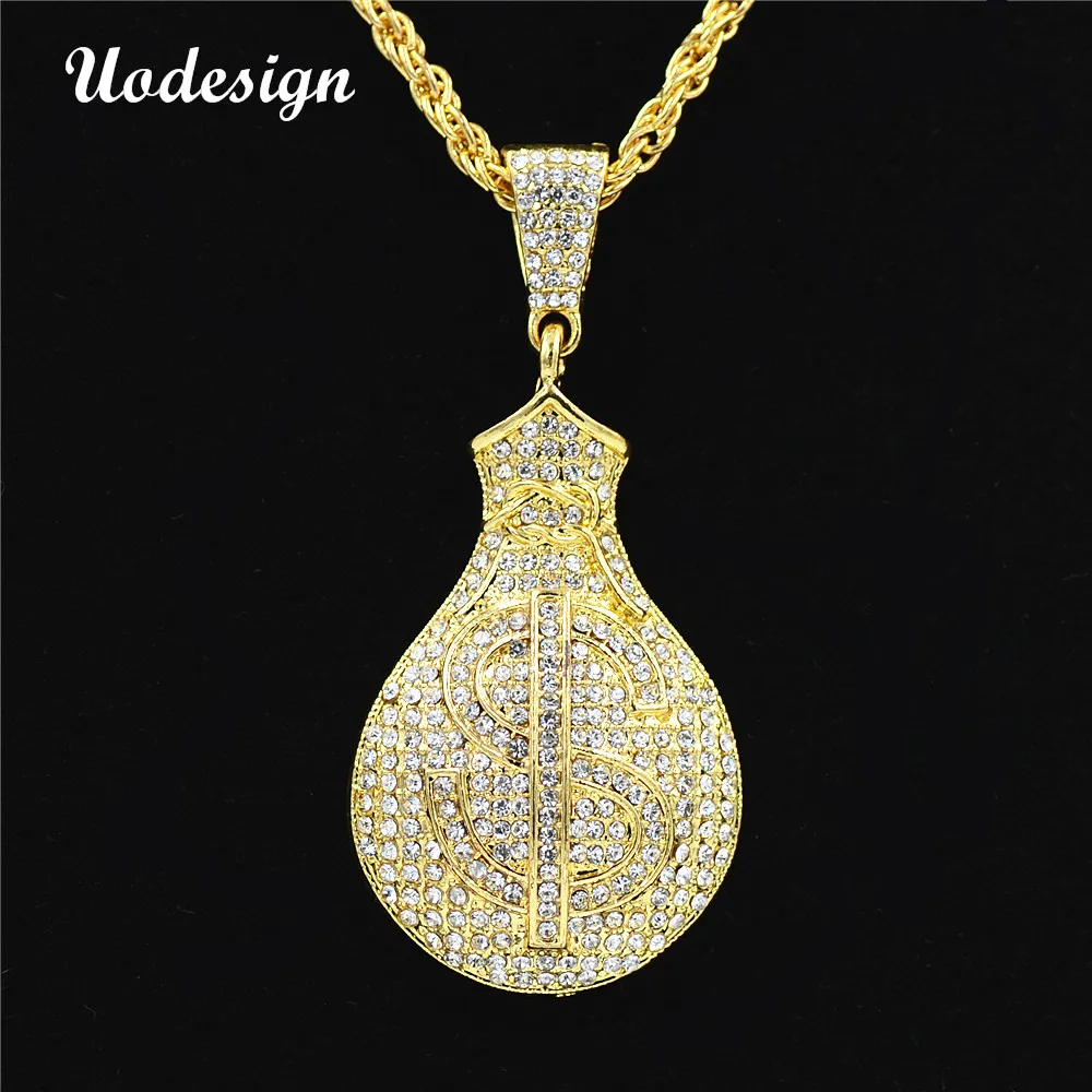 Uodesign HIP Hop Gold Color Iced Out Bling US Dollars Purse Pendants Necklaces for Men Jewelry
Uodesign HIP Hop Gold Color Iced Out Bling US Dollars Purse Pendants Necklaces for Men Jewelry