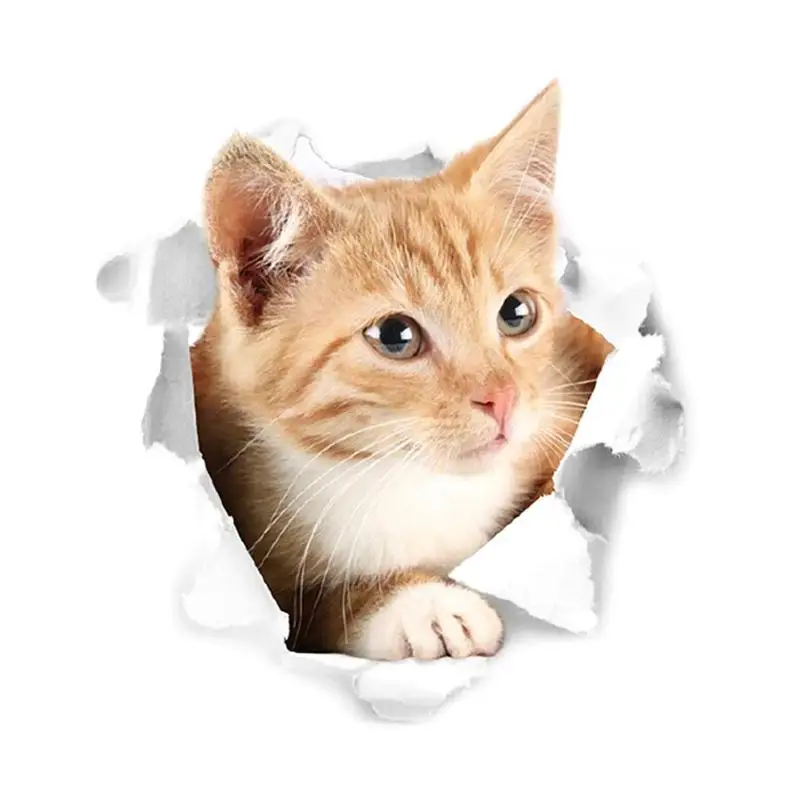 3d наклейки для унитаза с мультяшными животными на сиденье милые кошки ПВХ стену