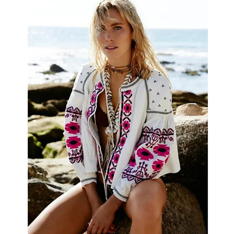 BOHO Colors Flower Embroidery Jacket Ethnic Woman Lantern sleeve Lacing up Kimono Cardigan Jacket Coat Sunscreen Femme 3 colors
BOHO Colors Flower Embroidery Jacket Ethnic Woman Lantern sleeve Lacing up Kimono Cardigan Jacket Coat Sunscreen Femme 3 colors
