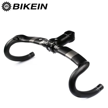 BIKEIN - Super Light Full UD Carbon Road Bicycle Handlebar 400/420/440mm + Stem 6 Angle 80/90/100/110mm Cycling Bent Bar 355g
BIKEIN - Super Light Full UD Carbon Road Bicycle Handlebar 400/420/440mm + Stem 6 Angle 80/90/100/110mm Cycling Bent Bar 355g