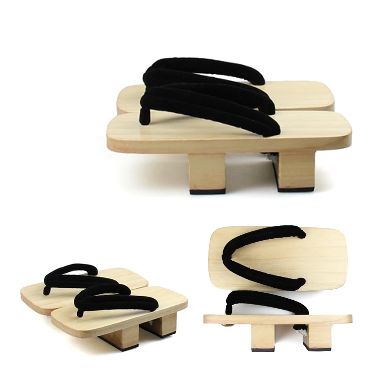 FREAHAP R Geta Japonaise Homme Sandales Bois Chaussures Traditionnelles du Japon Tongs Geta /à Semelle Large Sabot Japonais Cosplay