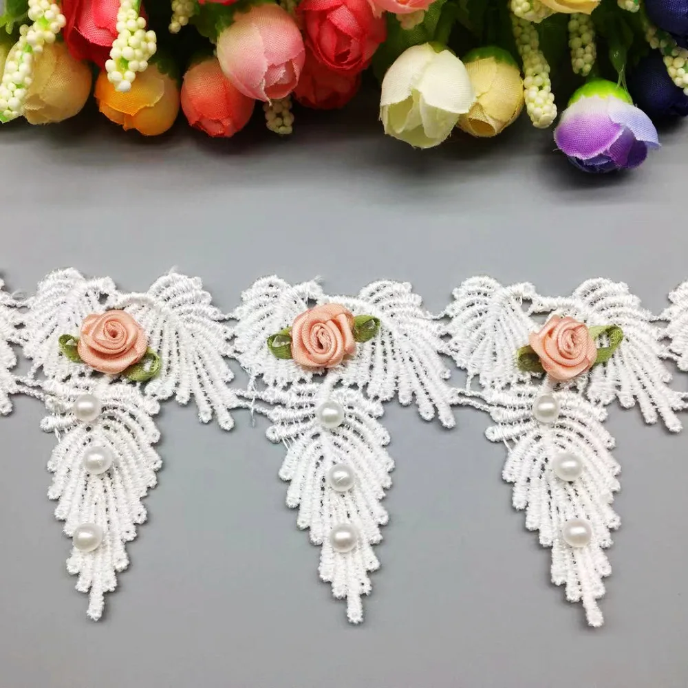 36 x Pearl Flowers Leaf Vintage Lace Trim Ribbon Applique Trimmings Fabric Embroidered Wedding Clothes Sewing Craft Decoration
36 x Pearl Flowers Leaf Vintage Lace Trim Ribbon Applique Trimmings Fabric Embroidered Wedding Clothes Sewing Craft Decoration