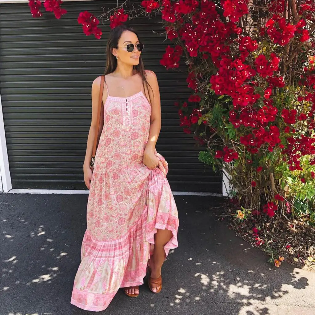 Pink Floral Strappy Maxi Dress Women Sleeveless Strapless Loose Dresses 2019 Summer Clothing Boho Print Beach Party Long Dress
Pink Floral Strappy Maxi Dress Women Sleeveless Strapless Loose Dresses 2019 Summer Clothing Boho Print Beach Party Long Dress