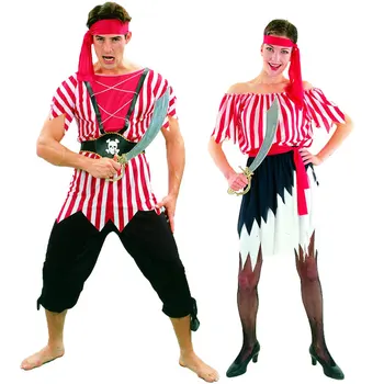 Umorden Halloween Costumes Adult Men Women Captain Pirate Costume Red White Stripe Top Skirt Set Fantasia Carnival Cosplay
Umorden Halloween Costumes Adult Men Women Captain Pirate Costume Red White Stripe Top Skirt Set Fantasia Carnival Cosplay