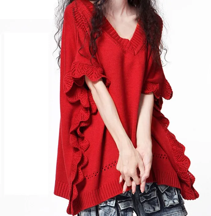New Cashmere Sweater Women Bat Design Female Knitted Sweater Three Quarter Pullovers Bat Shirt V- Neck Crochet Sweater 4 Colors
New Cashmere Sweater Women Bat Design Female Knitted Sweater Three Quarter Pullovers Bat Shirt V- Neck Crochet Sweater 4 Colors